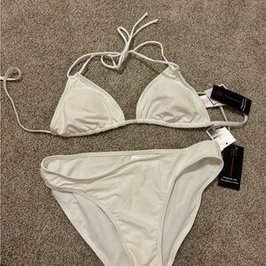 White Triangle Bikini Set